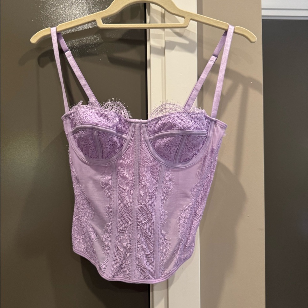 SHEIN Purple Lace Bra with Underwire Support